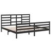 vidaXL Bed Frame without Mattress Black Solid Wood 200x200 cm