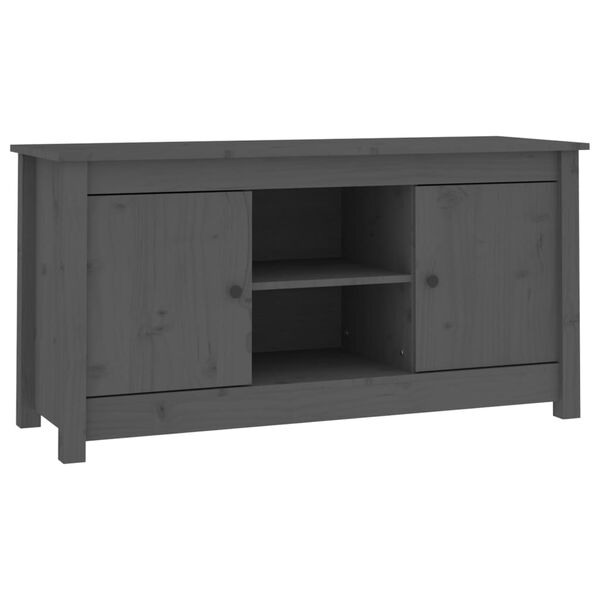 vidaXL TV Cabinet Grey 103x36.5x52 cm Solid Wood Pine
