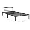 vidaXL Bed Frame without Mattress Black Metal 90x200 cm