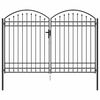 vidaXL Fence gate with Lock Grey 300 x 200 cm Steel