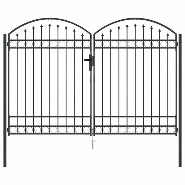 vidaXL Fence gate with Lock Grey 300 x 200 cm Steel