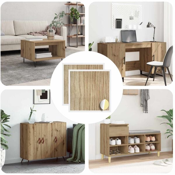 vidaXL Self-adhesive Screw Cover 2 pcs Artisan Oak &Oslash; 20 x 0.5 mm