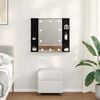 vidaXL Mirror Cabinet Black Oak 70 x 16.5 x 60 cm Engineered Wood