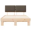 vidaXL Bed Frame with Upholstered Headboard Taupe 135 x 190 cm