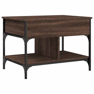vidaXL Coffee Table Brown Oak 70x50x50 cm Engineered Wood and Metal