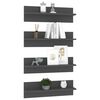 vidaXL Wall Shelf 4 pcs Grey 60x11.5x18 cm Engineered Wood
