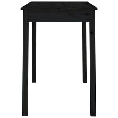 vidaXL Dining Table Black 110x55x75 cm Solid Wood Pine