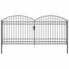 vidaXL Fence Gate with Lock Grey 401 x 224.5 cm Steel