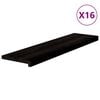 vidaXL Stair Treads 16 pcs Brown Black 100x30x2 cm Solid Wood Oak