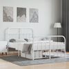 vidaXL Metal Bed Frame without Mattress with Footboard White 120x190cm