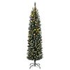 vidaXL Artificial Slim Christmas Tree 300 LEDs 180 cm