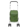 vidaXL Folding Dog Stroller Green 100x49x96 cm Linen Fabric