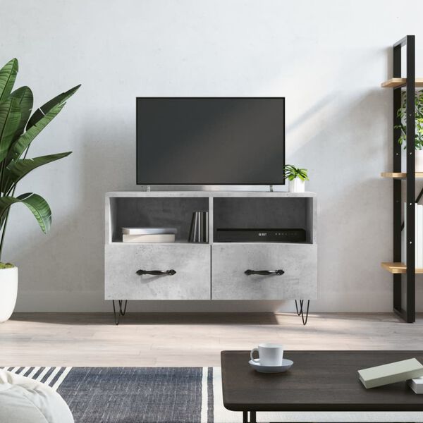 vidaXL TV Cabinet Concrete Grey 80x36x50 cm Engineered Wood