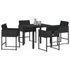 vidaXL Garden Dining Set 5 pcs Black Poly Rattan