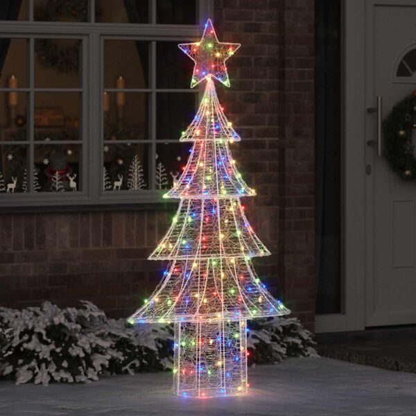 vidaXL Christmas Tree with 240 LEDs Multicolour 180 cm Acrylic