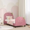 vidaXL Children's Bed Frame with Headboard Pink 80 x 160 cm Velvet