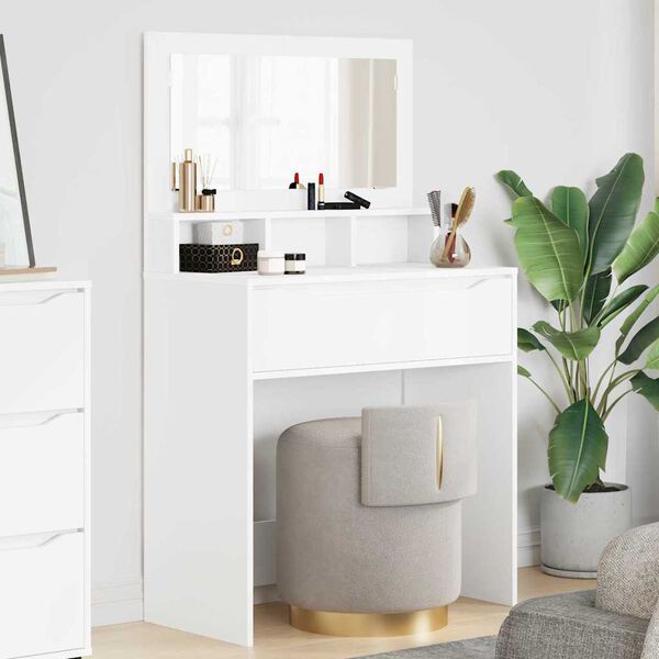 vidaXL Bedroom Dressing Tables with Drawer White 80 x 39.6 x 135 cm