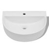 Luxury Ceramic Basin Half-circle with Faucet Hole 60 x 44 cm