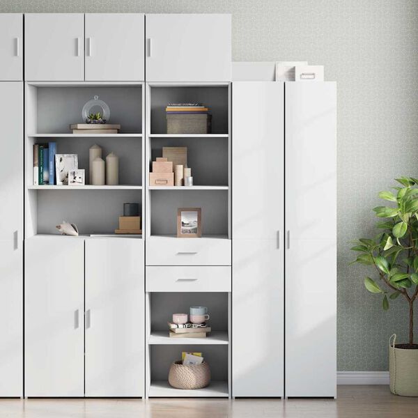 vidaXL Slim Storage Cabinet White 50x42.5x225 cm Engineered Wood