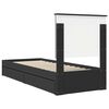 vidaXL Storage Bed with Headboard Black 75 x 190 cm Engineered Wood