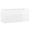 vidaXL Sink Cabinet with Built-in Basin High Gloss White Engineered Wood