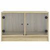 vidaXL TV Cabinet with Glass Doors Sonoma Oak 68x37x42 cm