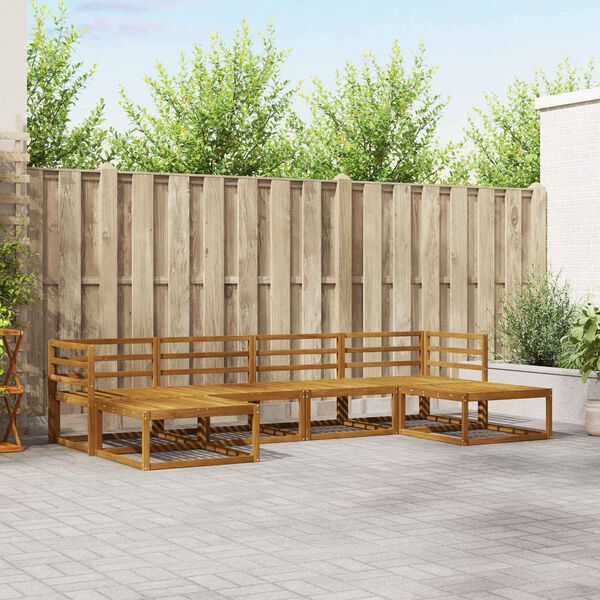 vidaXL Outdoor Sofa Set 6 pcs Natural Solid Acacia Wood
