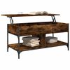 vidaXL Coffee Table Smoked Oak 100x50x50 cm Engineered Wood and Metal