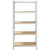 vidaXL 5-Layer Storage Shelf Silver Steel&Engineered Wood