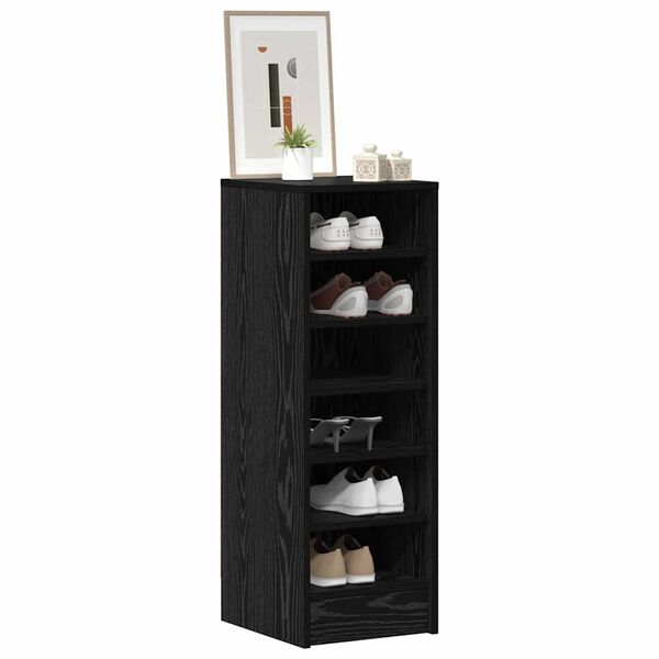 vidaXL Shoe Cabinet Black Oak 32 x 35 x 90 cm Engineered Wood