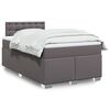 vidaXL Box Spring Bed with Mattress Grey 120x190 cm Faux Leather