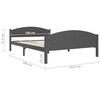 vidaXL Bed Frame without Mattress Dark Grey Solid Pine Wood 160x200cm