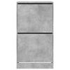 vidaXL Shoe Cabinet with 2 Flip-Drawers Concrete Grey 60x42x108 cm
