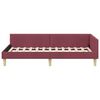 vidaXL Corner Bed Frame with Headboard Wine Red 100 x 200 cm Fabric