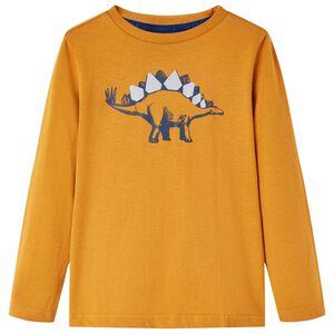 vidaXL Kids' T-shirt with Long Sleeves Dark Ochre 92