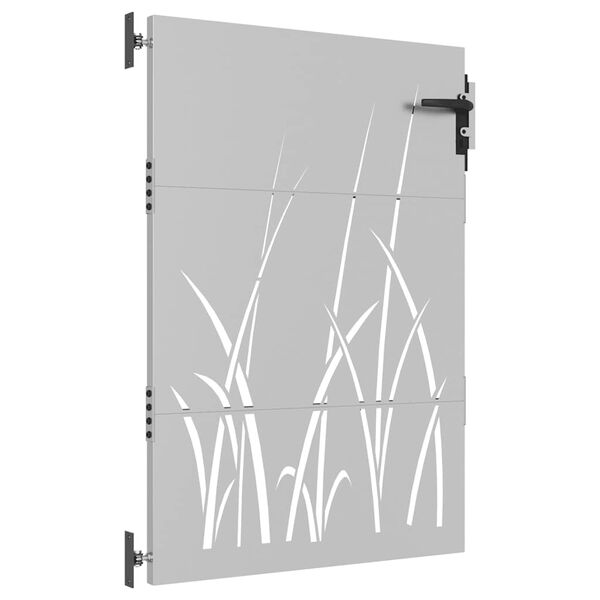 vidaXL Garden Gate 85x125 cm Corten Steel Grass Design
