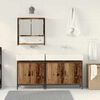 vidaXL Bathroom Furniture Set with Shelf 3 pcs Brown Engineered wood