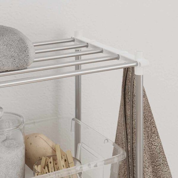 vidaXL Washing Machine Shelf White 70 x 27 x 136 cm Aluminium