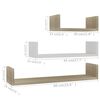 vidaXL Wall Display Shelf 3 pcs White and Sonoma Oak Engineered Wood