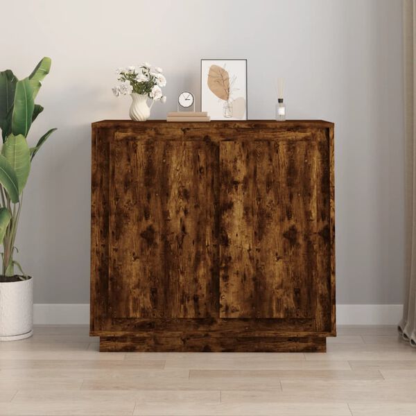 vidaXL Sideboard Smoked Oak 80x34x75 cm Engineered Wood