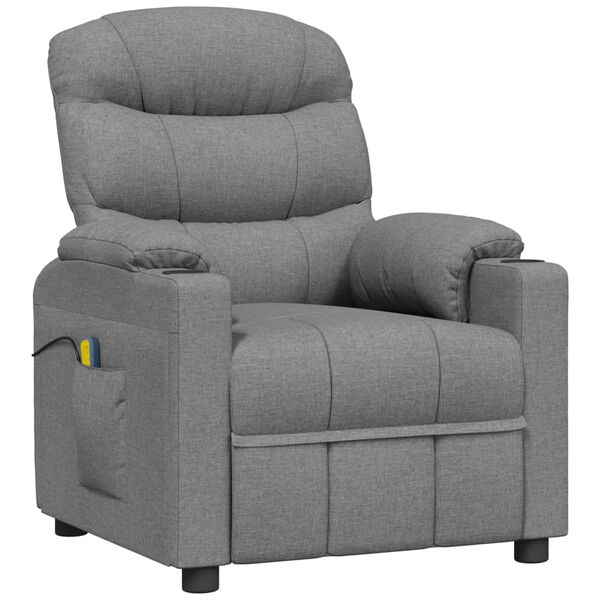 vidaXL Massage Chair Light Grey Fabric