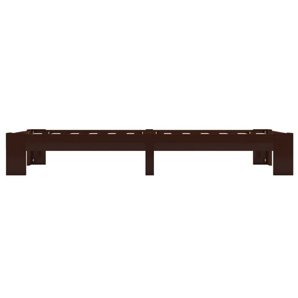 vidaXL Bed Frame without Mattress Dark Brown Solid Pine Wood 100x200 cm