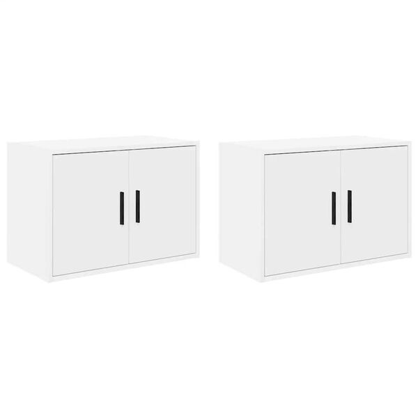 vidaXL Garage Wall Cabinets 2 pcs White Engineered Wood