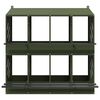 vidaXL Chicken Nesting Box with 8 Compartments Olive Green Metal