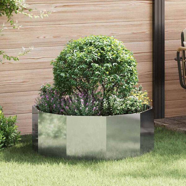 vidaXL Planter Silver 90 x 90 x 35 cm Galvanised Steel