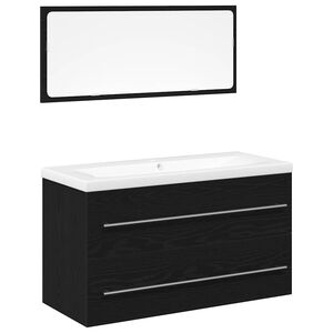 vidaXL Bathroom Sink Cabinet 3 pcs Black Oak 90 x 38.5 x 48 cm