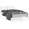 vidaXL Metal Bed Frame without Mattress with Footboard&nbsp;White 120x200cm