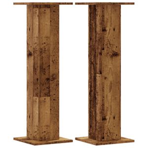 vidaXL Plant Stands 2 pcs Old Wood 30x30x95 cm Engineered Wood