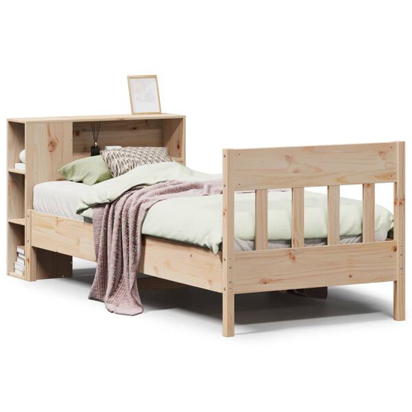 vidaXL Bookcase Bed without Mattress 90x200cm Solid Wood Pine