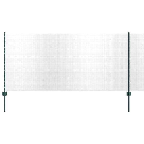 vidaXL Fence with Post Green 1 x 10 m Steel